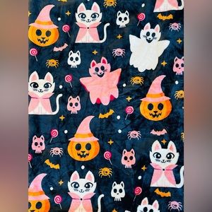 ARTISAN 34 HALLOWEEN PINK PLUSH GHOST CAT SKULL VAMPIRE PUMPKIN BLANKET